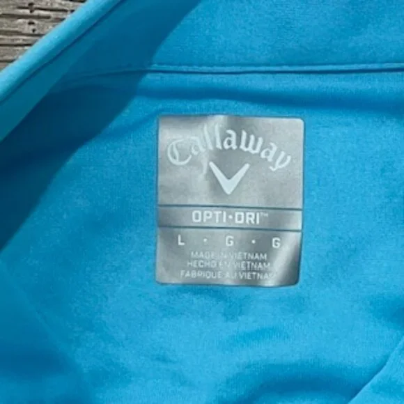 NEW Callaway Polo Shirt Men’s size Large Golf Turquoise short sleeve NWT - Picture 4 of 15